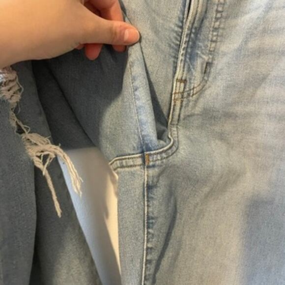 Madewell The Perfect Vintage Straight Jean in Danby Wash: Knee Rip Edition Sz 30 - Picture 5 of 15